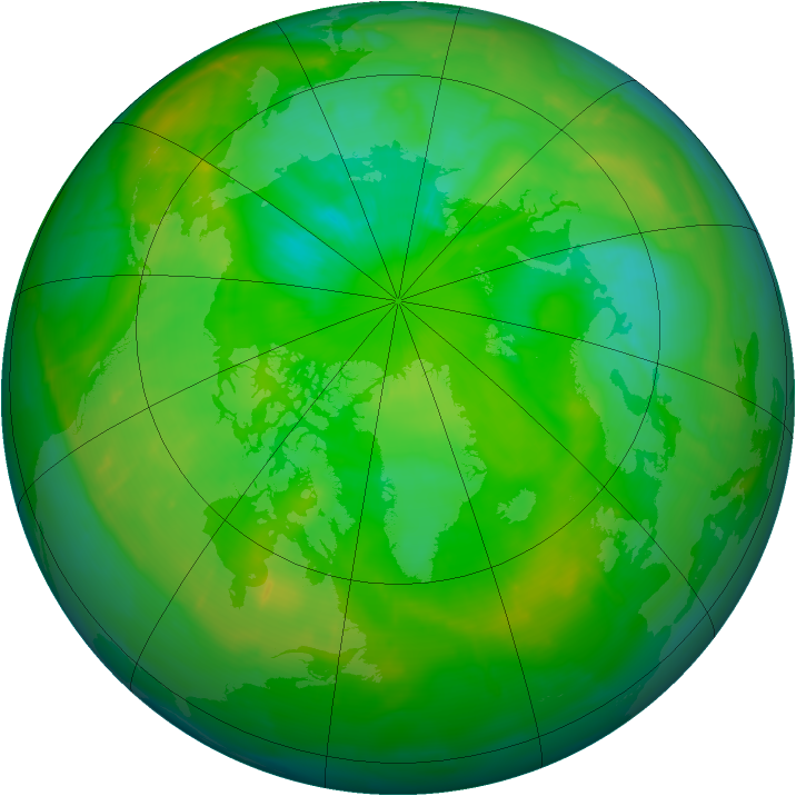 Arctic ozone map for 19 July 2010